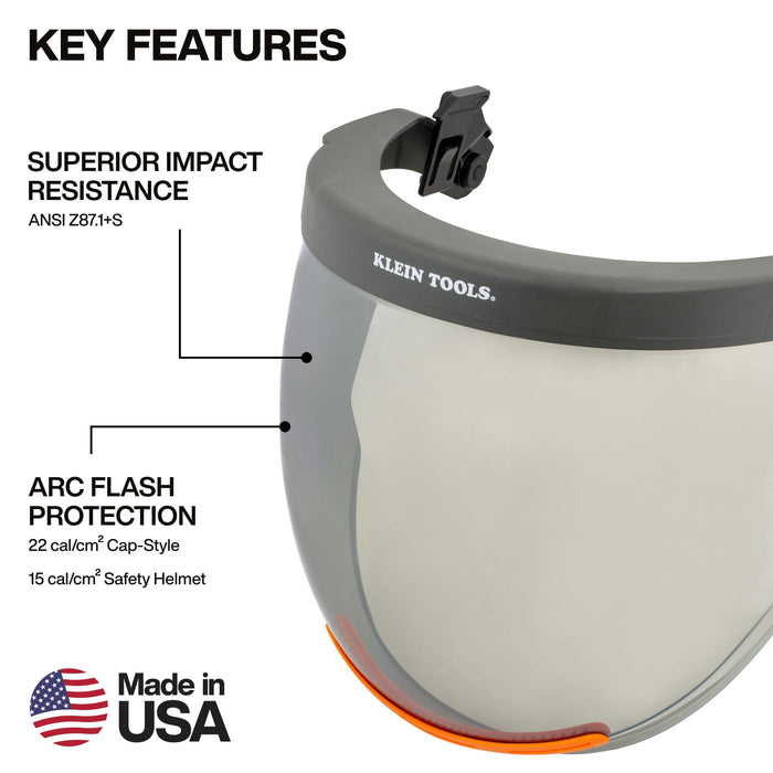 Klein Tools Arc Flash Face Shield, Cap-Style/Safety Helmet