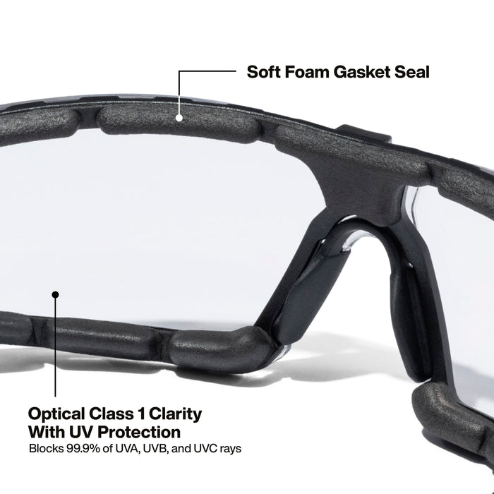 Klein Tools Low-Profile Gasket Safety Glasses, Clear Lens