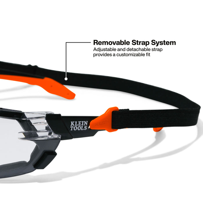 Klein Tools Low-Profile Gasket Safety Glasses, Clear Lens