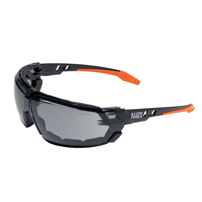 Klein Tools Low-Profile Gasket Safety Glasses, Gray Lens