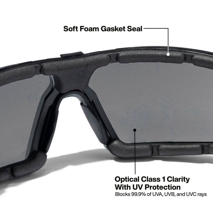 Klein Tools Low-Profile Gasket Safety Glasses, Gray Lens