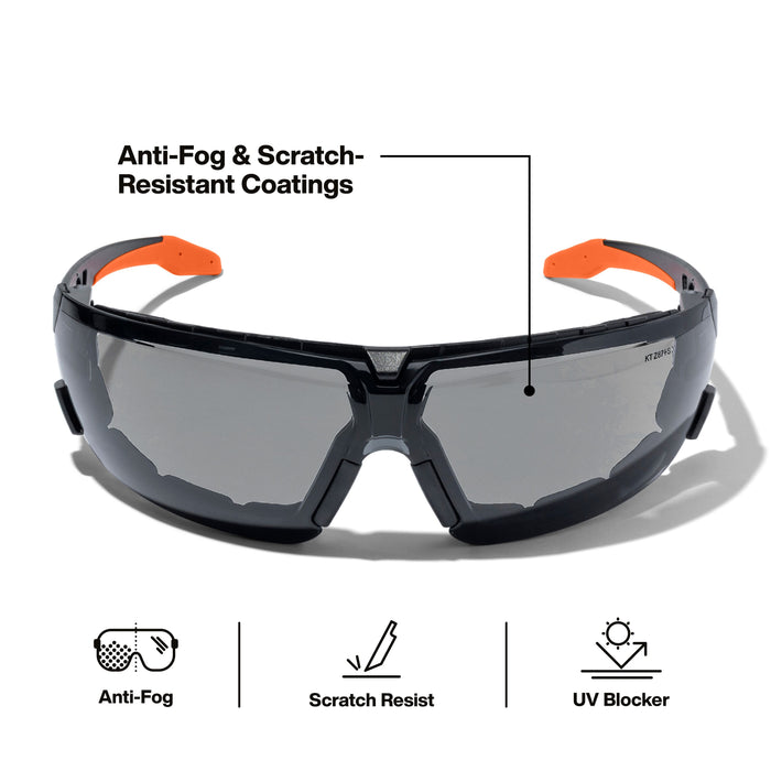 Klein Tools Low-Profile Gasket Safety Glasses, Gray Lens