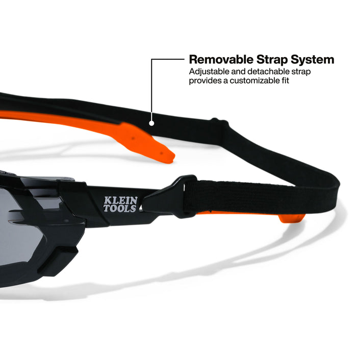 Klein Tools Low-Profile Gasket Safety Glasses, Gray Lens