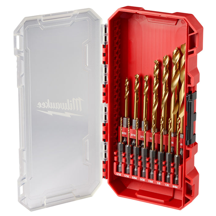 Milwaukee SHOCKWAVE™ Impact Duty RED HELIX™ Titanium Drill Bit Set – 15PC