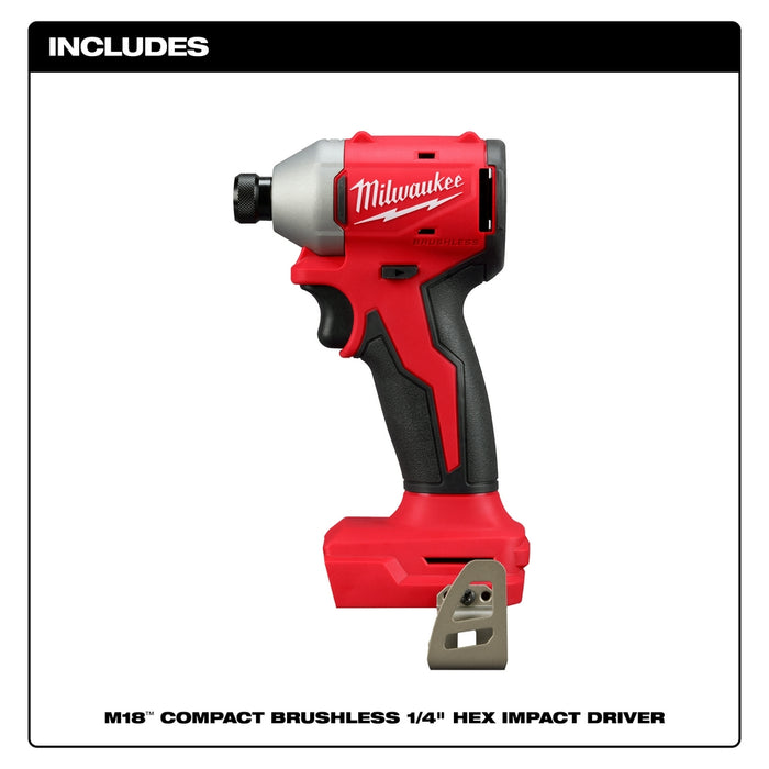 Milwaukee M18™ Compact Brushless 1/4" Hex Impact Driver