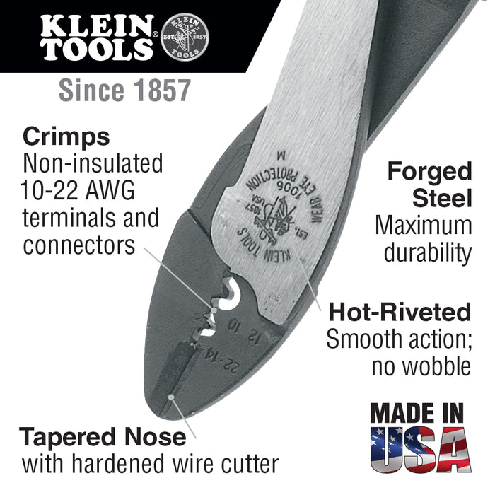 Klein Tools Crimping and Cutting Tool for Non-Insulated Terminals, Model 1006*