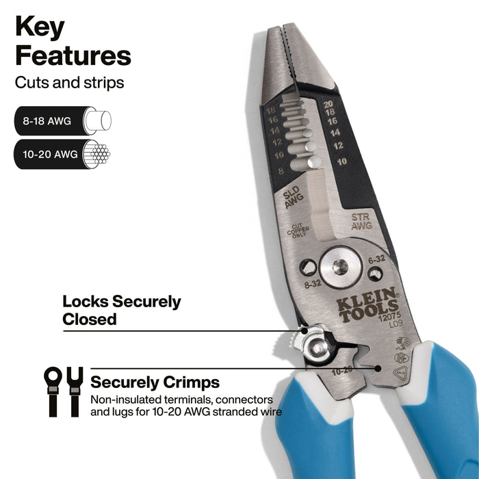 Klein Tools Slim Forged Wire Stripper/Cutter, Straight Handle