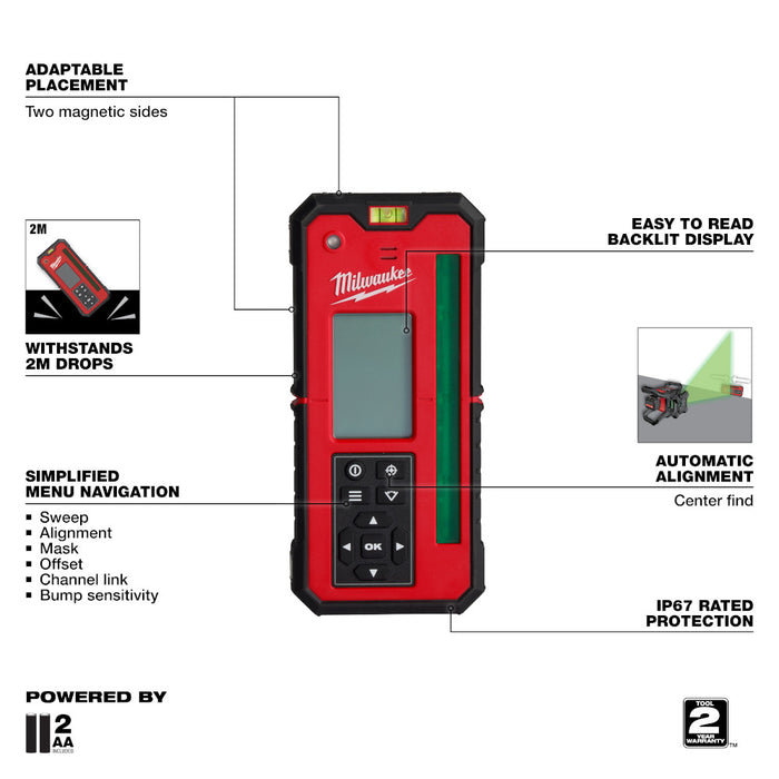 Milwaukee M18™ Red Exterior Rotary Laser Level Kit w/ Receiver