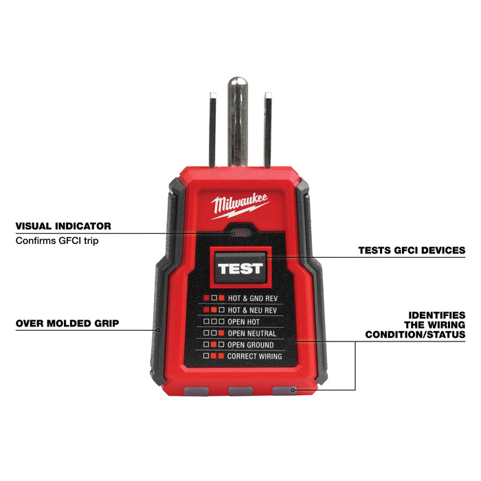 Milwaukee GFCI Receptacle Tester and Voltage Detector