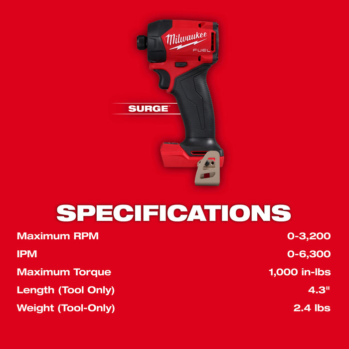 Milwaukee M18 FUEL™ SURGE™ 1/4" Hex Hydraulic Driver