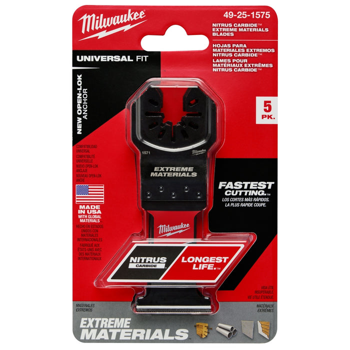 Milwaukee NITRUS™ Carbide Extreme Materials Universal Fit OPEN-LOK™ Multi-Tool Blade (5 PK)