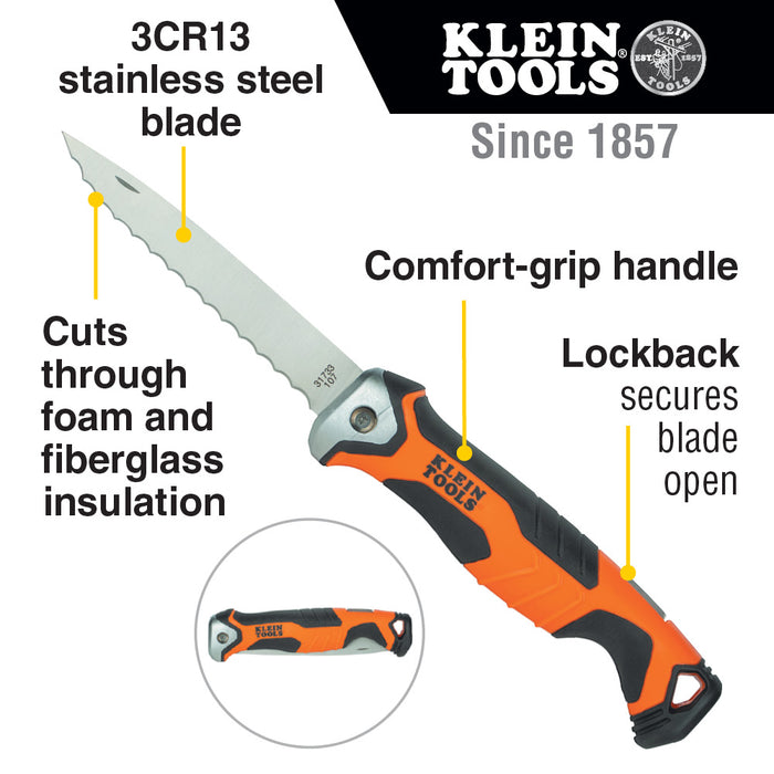 Klein Tools Folding Insulation Cutter, Model 31733*