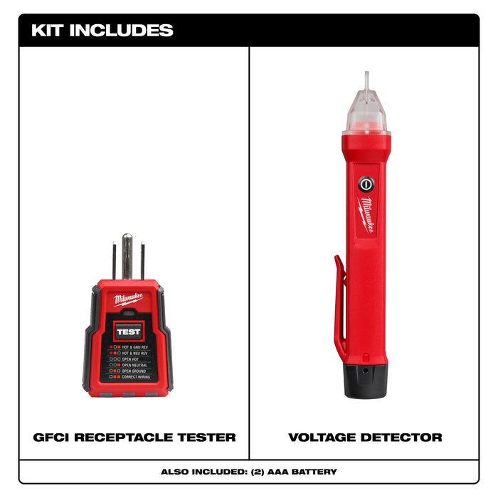 Milwaukee GFCI Receptacle Tester and Voltage Detector