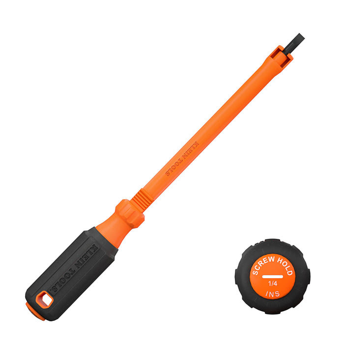Klein Tools 1/4-Inch Slotted Insulated Hooded Screw Holding Screwdriver