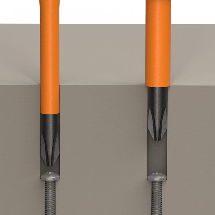 Klein Tools Slim-Tip Insulated Screwdriver, 3/16-Inch Cabinet, 6-Inch Round Shank, Model 6916INS*