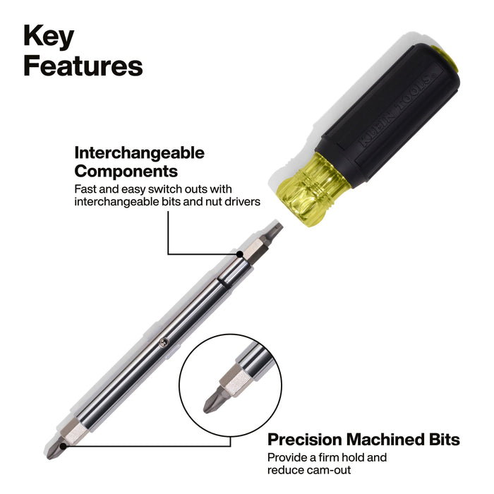 Klein Tools Multi-Bit Screwdriver/Nut Driver Set, 3-Piece
