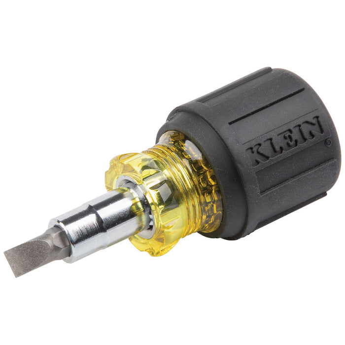 Klein Tools Multi-Bit Screwdriver / Nut Driver, 6-in-1, Stubby, Ph, Sl Bits, Model 32561*