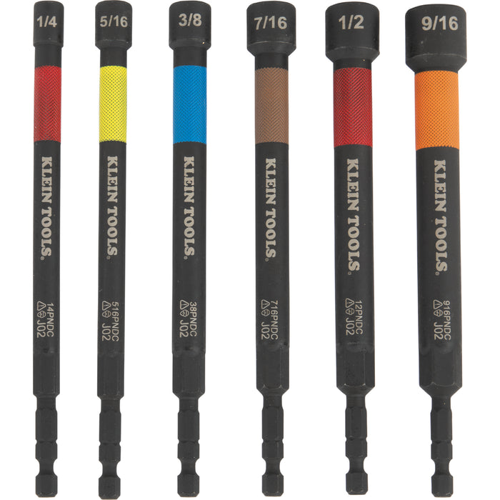 Klein Tools Magnetic Color-Coded Power Nut Setters, 6-Piece Set, Model 32930*