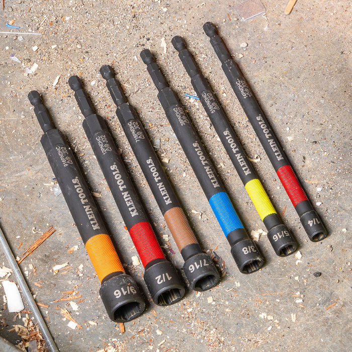 Klein Tools Magnetic Color-Coded Power Nut Setters, 6-Piece Set, Model 32930*