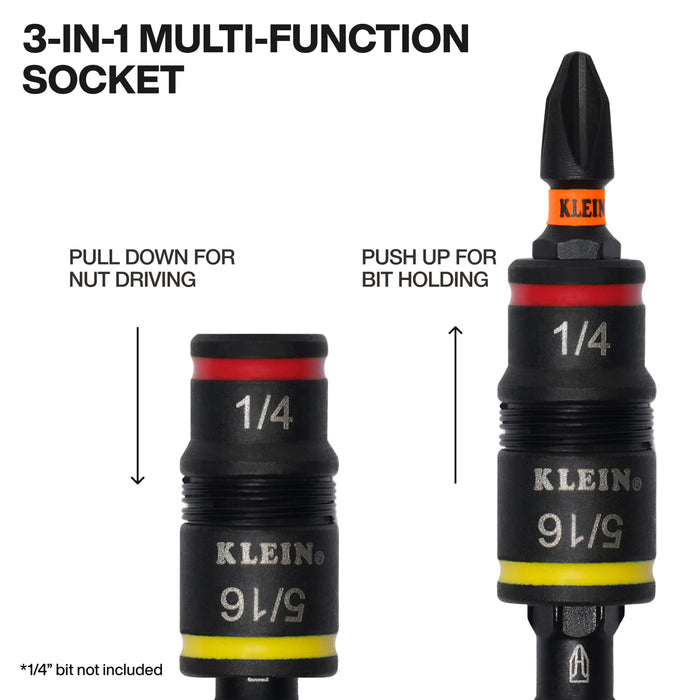 Klein Tools Impact-Rated Flip Socket Set, SAE and Metric