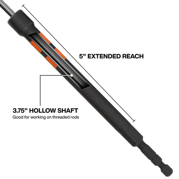 Klein Tools Magnetic Hollow Color-Coded Power Nut Drivers Set, 6-Piece