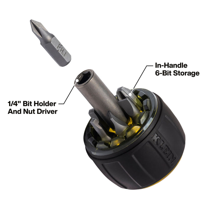 Klein Tools 8-in-1 Tru-Grip Screwdriver with Stubby