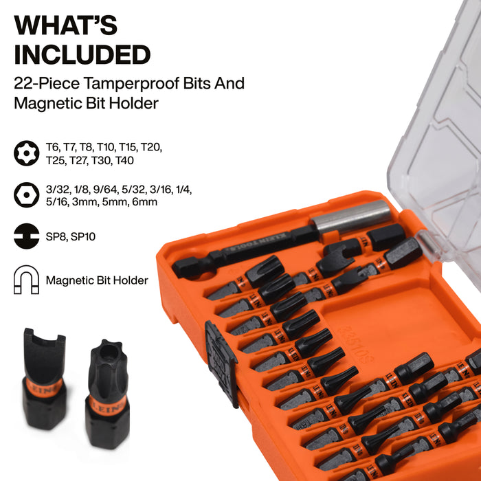 Klein Tools Slim ProFlex Impact-Rated Tamperproof Security Bit Set, 23-Piece