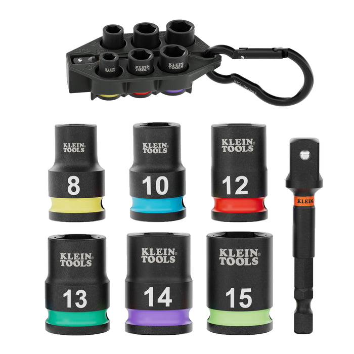 Klein Tools Grab-And-Go Impact Socket Set, Metric, 7-Piece