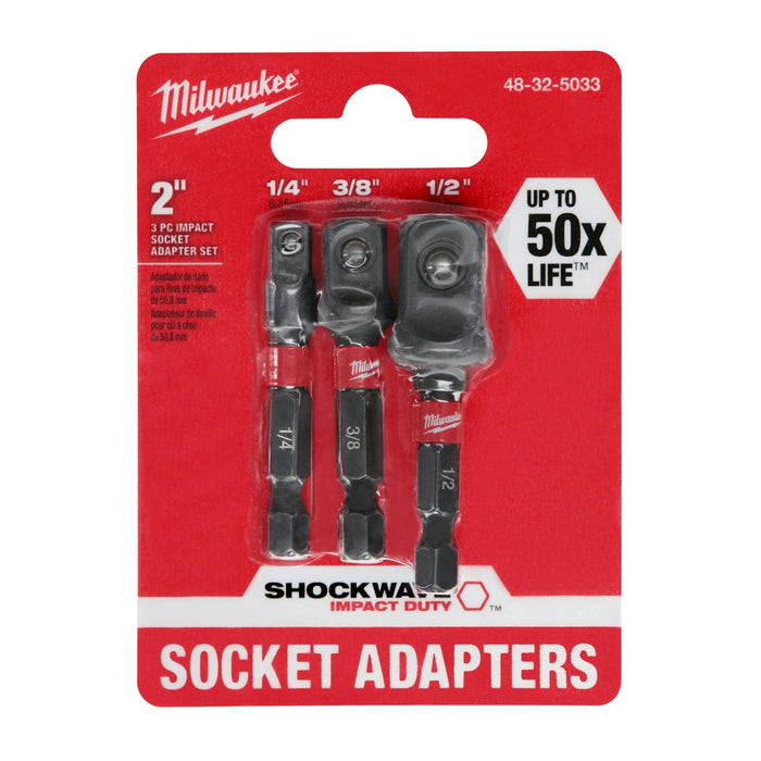 Milwaukee SHOCKWAVE™ Impact Duty Hex Shank Socket Adapter Set