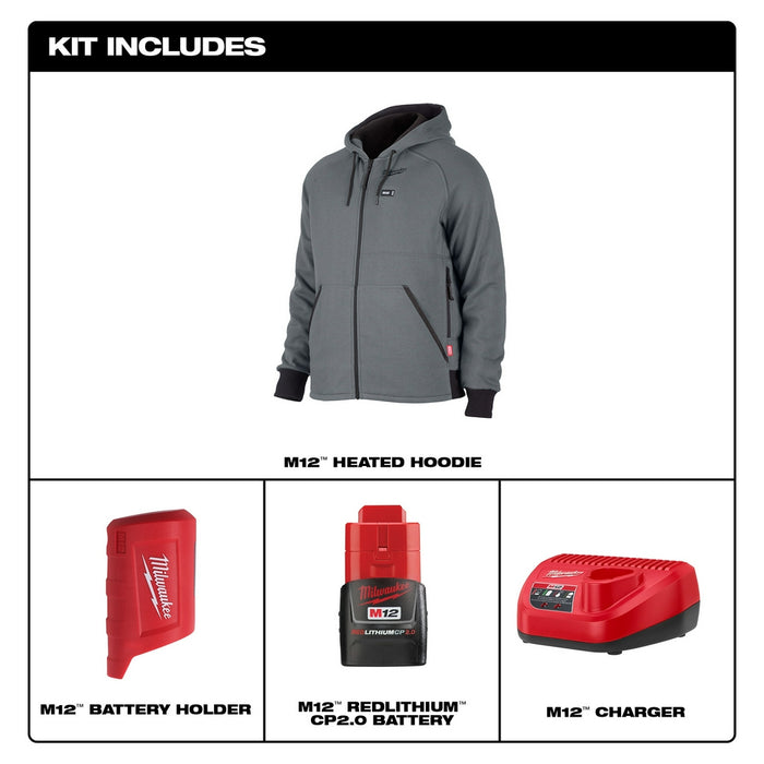 Milwaukee M12™ Heated Hoodie Kit Gray 2X
