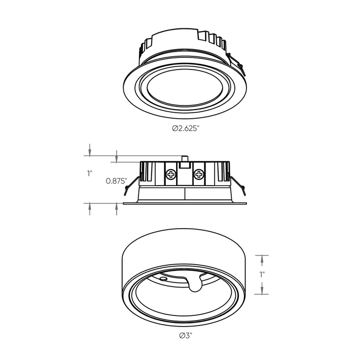 Dals Lighting White Color Temperature Changing 2-in-1 Puck Light, Model 4005-CC-WH*