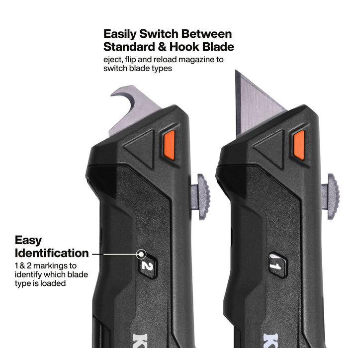 Klein Tools Auto-Loading Retractable Utility Knife with Dual-Sided Blade Magazine