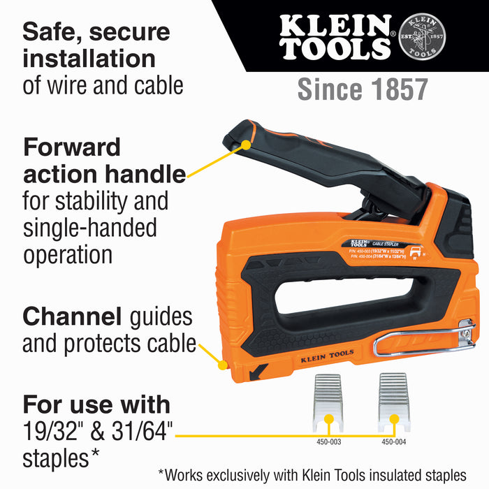 Klein Tools Insulated Cable Staples, 31/64 -Inch x 13/64-Inch, Model 450-004*