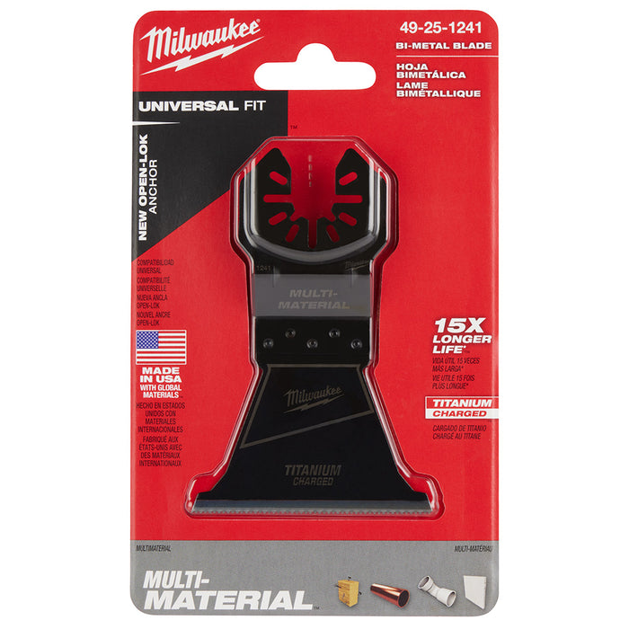 Milwaukee OPEN-LOK™ 2-1/2" TITANIUM CHARGED™ Bi-Metal Multi-Material Multi-Tool Blade