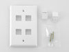 Gigamedia Faceplate 4 Port Vertical Wh