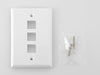 Gigamedia Faceplate 3 Port Vertical Wh