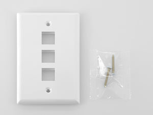 Gigamedia Faceplate 3 Port Vertical Wh