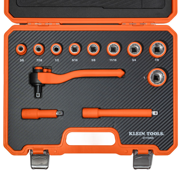 Klein Tools Insulated Ratchet and Socket Set, 12-Piece