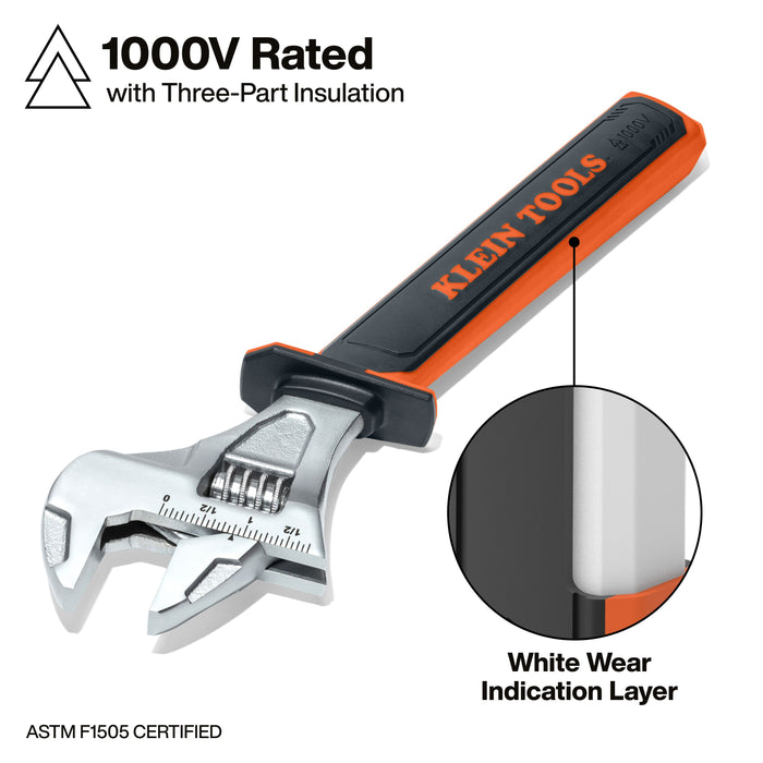 Klein Tools Insulated Adjustable Wrench, 12-Inch