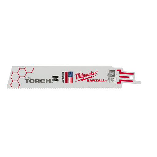 Milwaukee 6" 14 TPI TORCH™ SAWZALL® Blade for Medium Metal (5 PK)