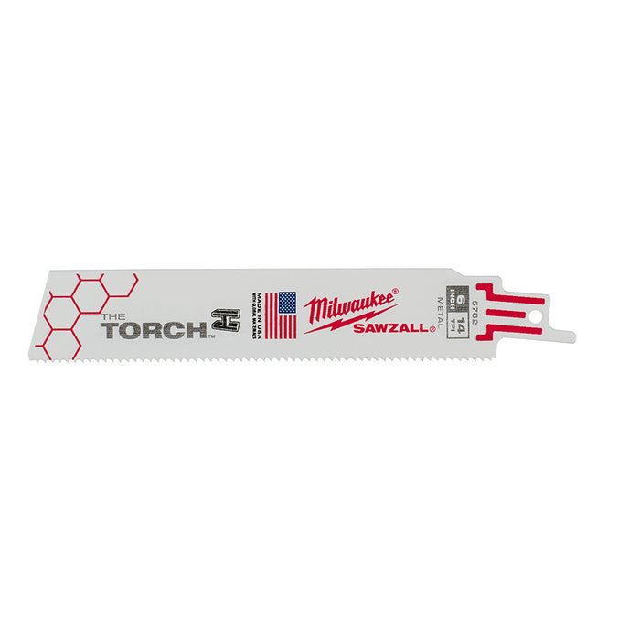 Milwaukee 6" 14 TPI TORCH™ SAWZALL® Blade for Medium Metal (5 PK)