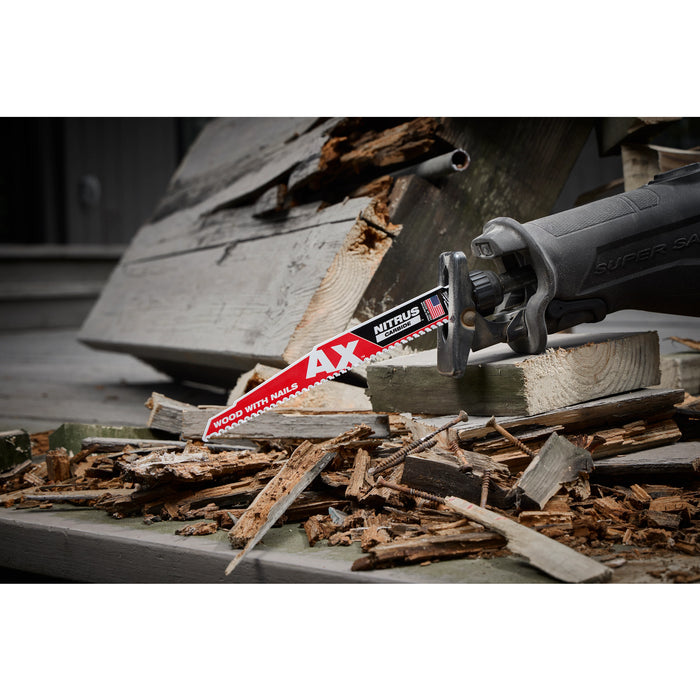 Milwaukee 9" 5 TPI AX w/NITRUS Carbide Teeth SAWZALL Blade for Wood with Nails 5PK