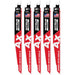 Milwaukee 9" 5 TPI AX w/NITRUS Carbide Teeth SAWZALL Blade for Wood with Nails 5PK
