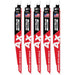 Milwaukee 9" 5 TPI AX w/NITRUS Carbide Teeth SAWZALL Blade for Wood with Nails 5PK