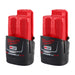 Milwaukee M12 REDLITHIUM CP2.0 Battery Two Pack