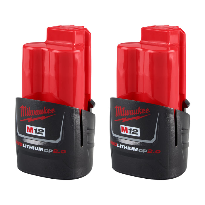 Milwaukee M12 REDLITHIUM CP2.0 Battery Two Pack