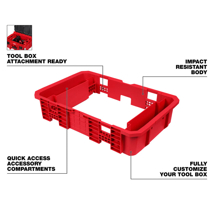 Milwaukee Tool Box Attachment Ready Tray for PACKOUT Tool Boxes