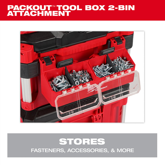 Milwaukee PACKOUT Tool Box 2-Bin Attachment