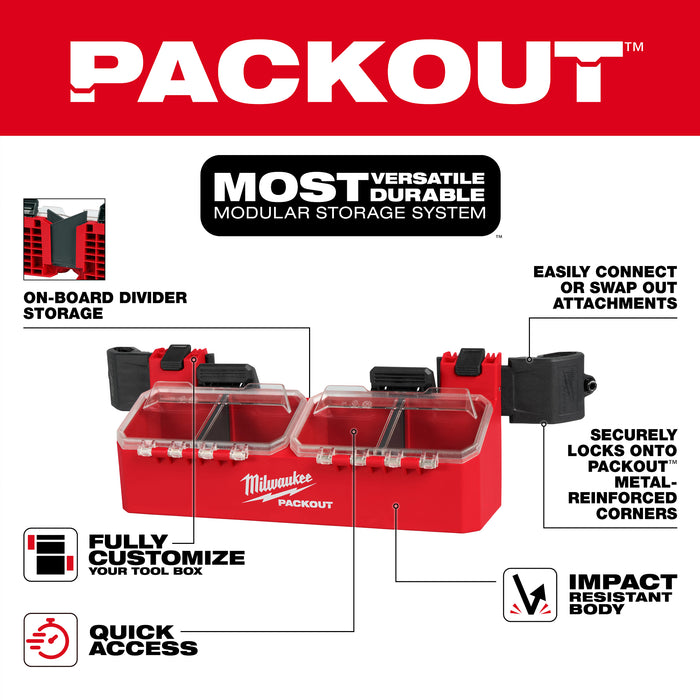 Milwaukee PACKOUT Tool Box 2-Bin Attachment