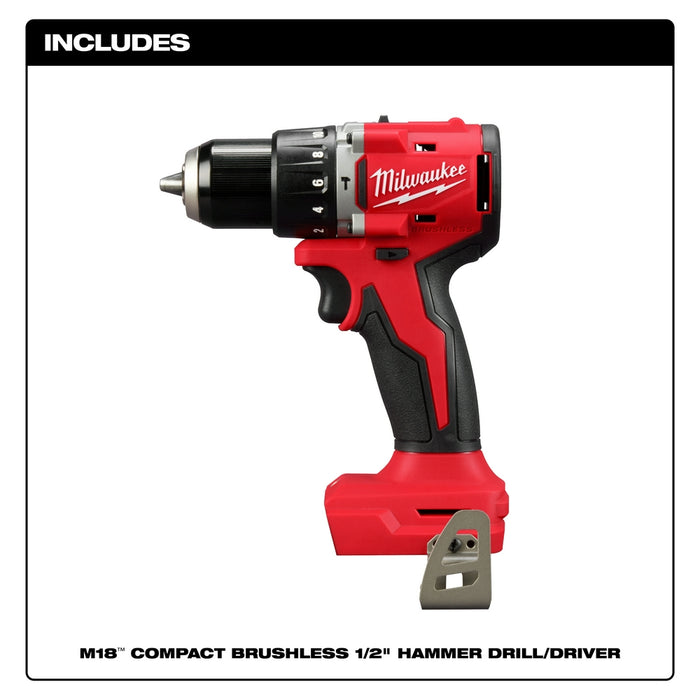 Milwaukee M18™ Compact Brushless 1/2" Hammer Drill/Driver